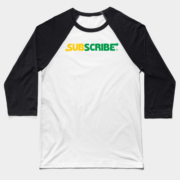 Subscribe Baseball T-Shirt by peekxel
